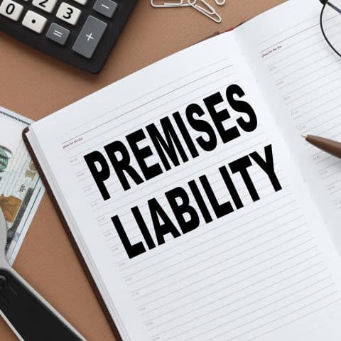 Texto sobre la responsabilidad de los locales en un bloc de notas abierto, junto a billetes de dólar