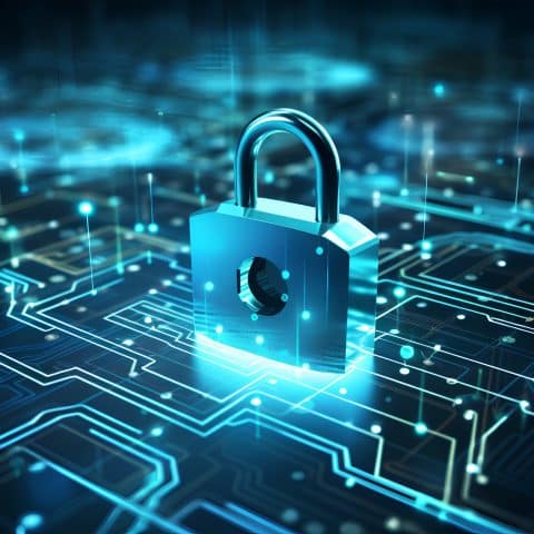 Una ilustración detallada y completa de la Seguridad de Puntos Finales, que muestra los avanzados mecanismos de defensa cibernética implementados para proteger contra posibles amenazas en línea y ciberataques.